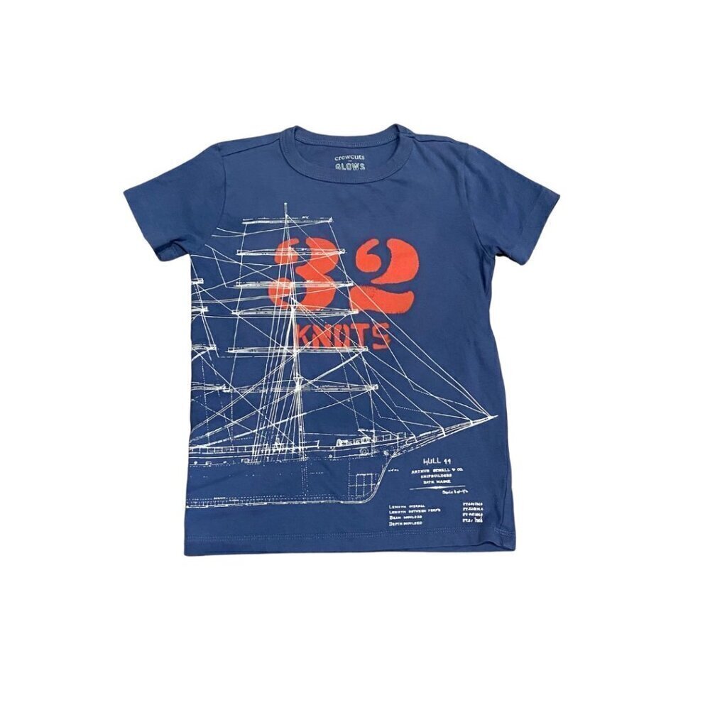 Crewcuts Boys T-Shirt - Sailboat - Glows in the Dark - Size 4-5 - Like New!